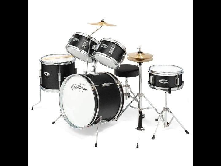 ashthorpe-5-piece-complete-junior-drum-set-with-genuine-brass-cymbals-advanced-beginner-kit-with-16--1