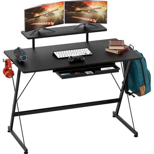 shw-40-inches-vista-desk-with-monitor-riser-drawer-and-hooks-1