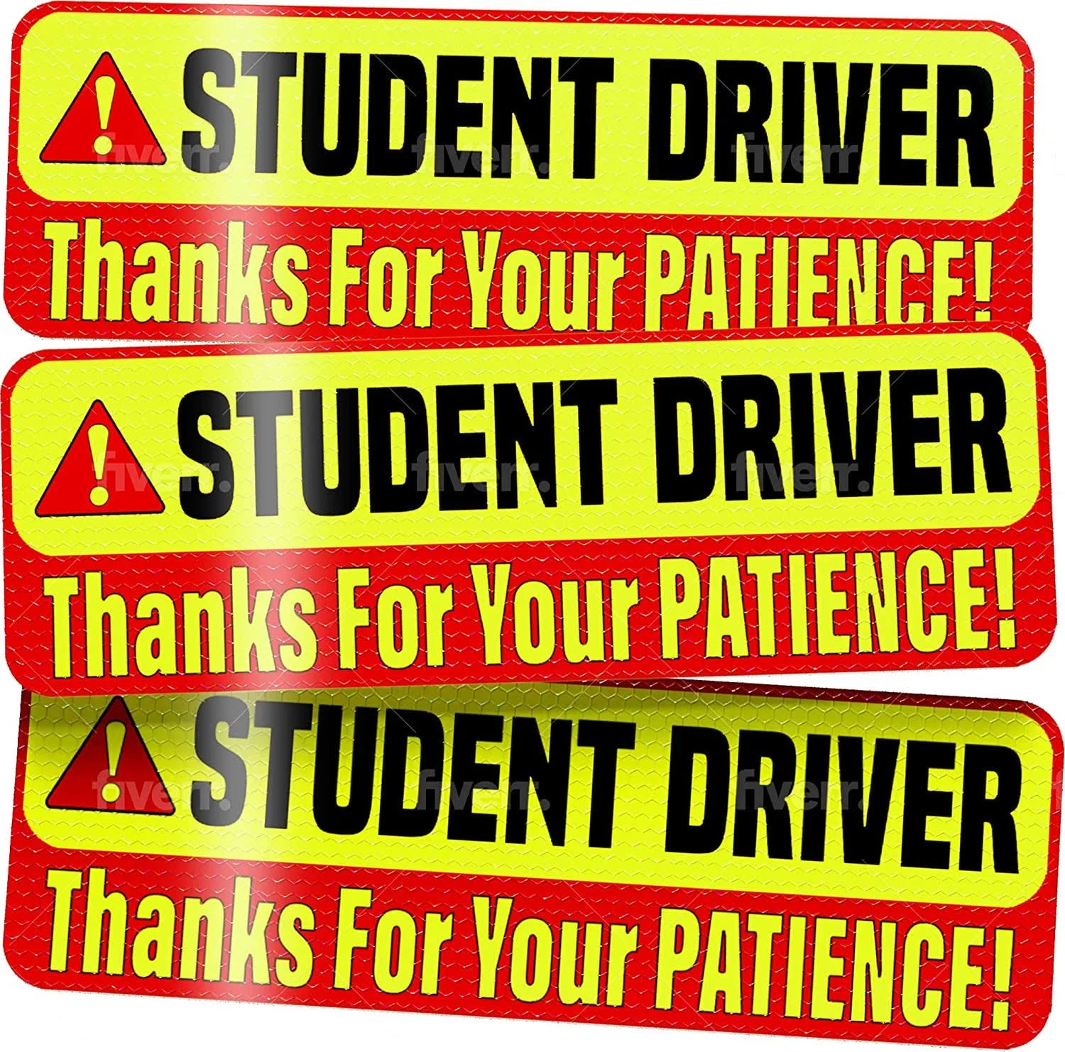 Assured Signs Large Student Driver Magnet Stickers (3-Pack) | Image