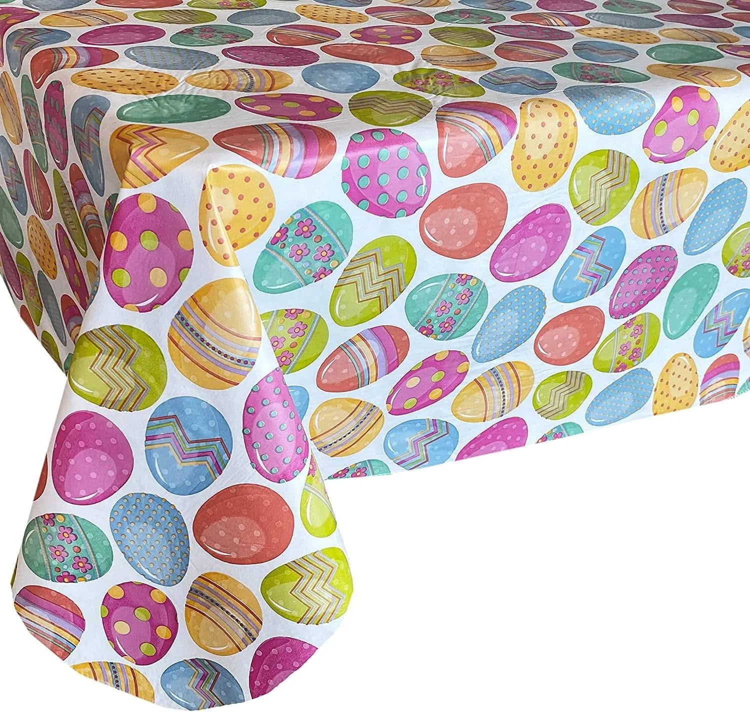 Newbridge Easter Egg Color Explosion Vinyl Flannel Tablecloth | Image