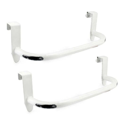 auldhome-over-cabinet-towel-racks-2-pack-rustic-kitchen-towel-bars-in-distressed-white-enamel-1