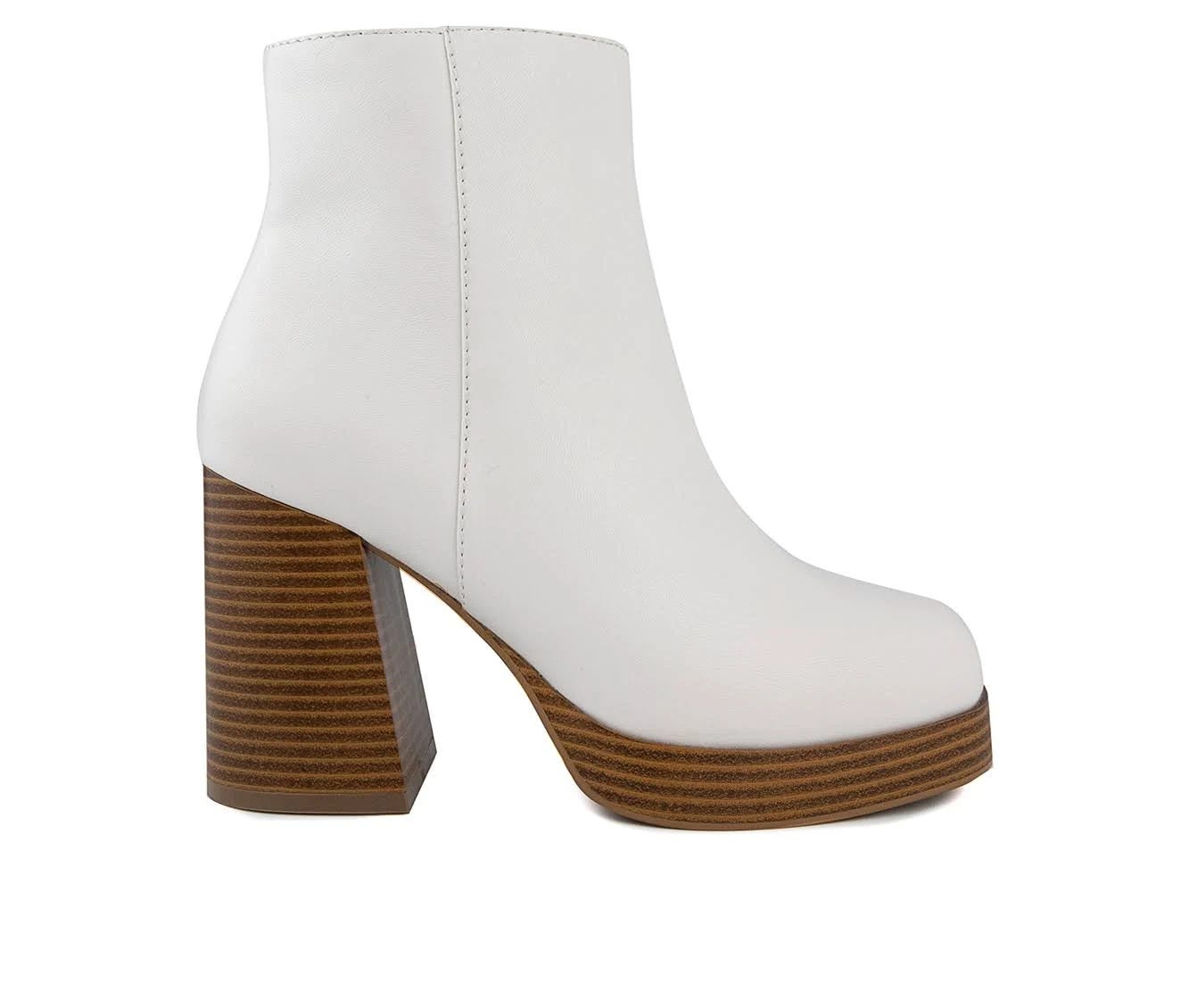 Casual women's white ankle booties with memory foam | Image