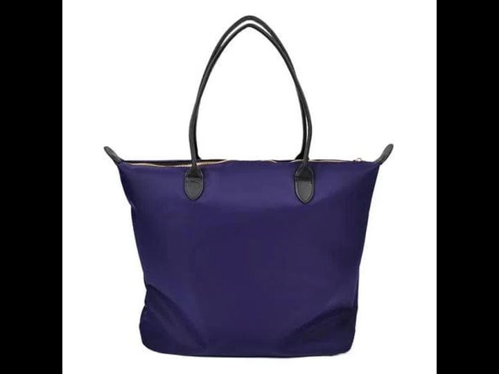 trendsblue-premium-large-nylon-tote-water-resistant-top-zip-shoulder-bag-handbag-womens-purple-1