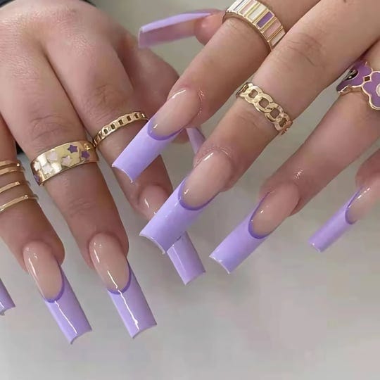 babalal-coffin-press-on-nails-long-french-tip-fake-nails-with-nail-glue-purple-glossy-glue-on-nails--1