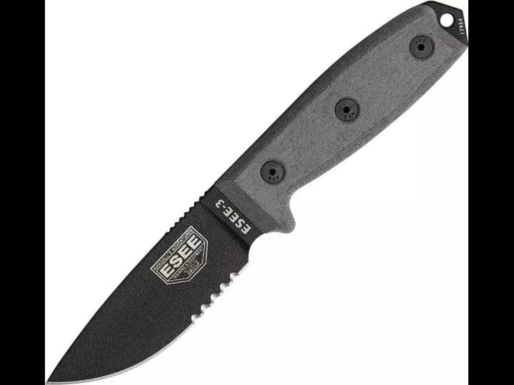 esee-3-serrated-edge-black-blades-with-micarta-handles-and-black-sheath-1
