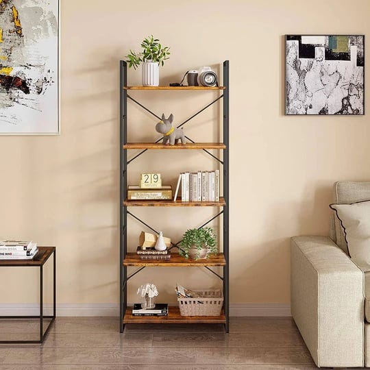 odk-5-tier-ladder-bookshelf-industrial-open-bookcase-storage-organizer-modern-tall-book-shelf-for-be-1