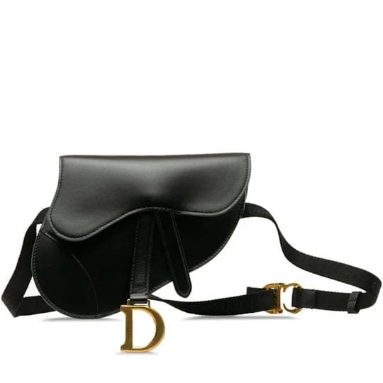 christian-dior-pre-owned-2019-oblique-saddle-belt-bag-black-1