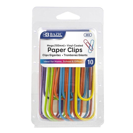 bazic-mega-100mm-color-paper-clips-10-pack-1