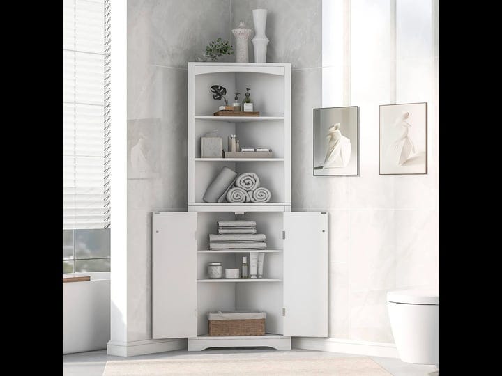 merax-corner-storage-cabinet-with-doors-and-adjustable-shelves-3-tier-tall-freestanding-floor-displa-1