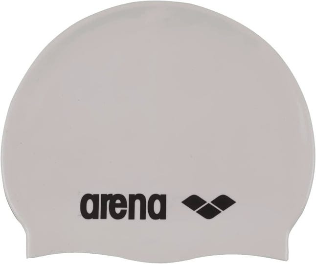arena-swim-cap-classic-silicone-white-black-1