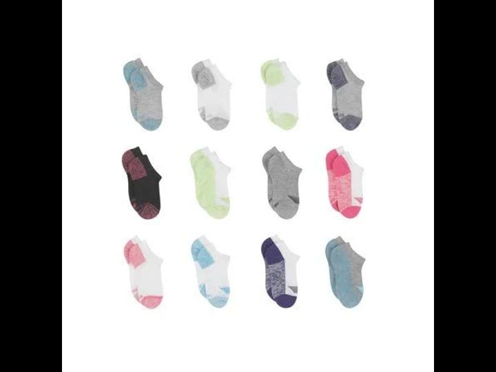 hanes-girls-socks-12-pack-no-show-cool-comfort-little-girls-big-girls-girls-size-medium-1