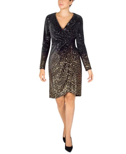 julia-jordan-sequin-velvet-long-sleeve-faux-wrap-dress-in-black-gold-1