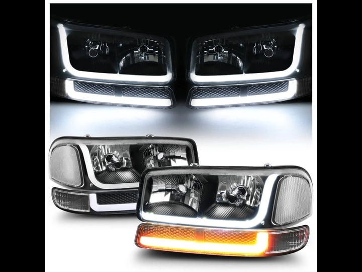 m-auto-switchback-led-tube-drl-black-housing-headlights-assembly-compatible-with-99-07-gmc-sierra-15-1