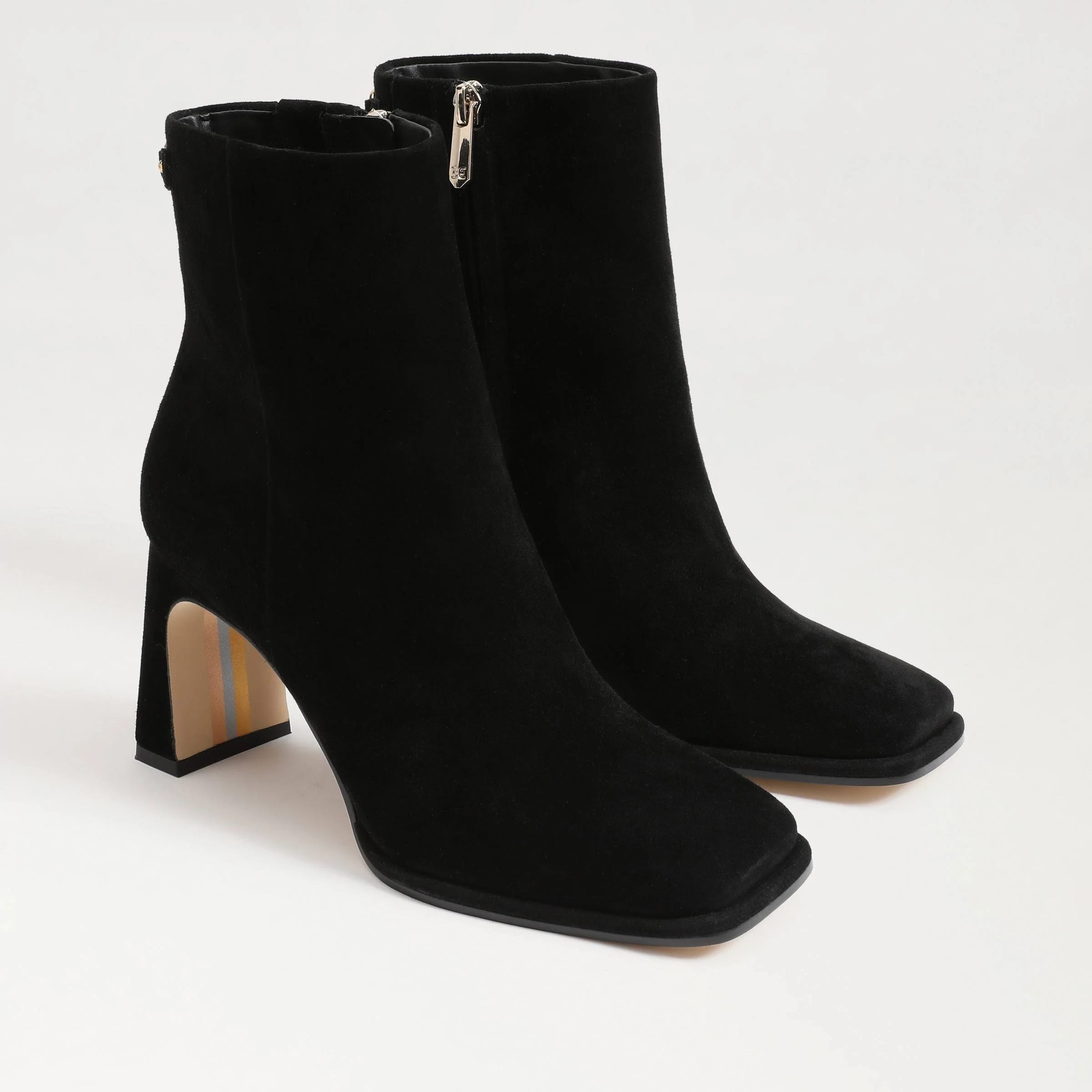 Sam Edelman Black Booties: Sleek Square-Toe Design with Zipper Closure | Image