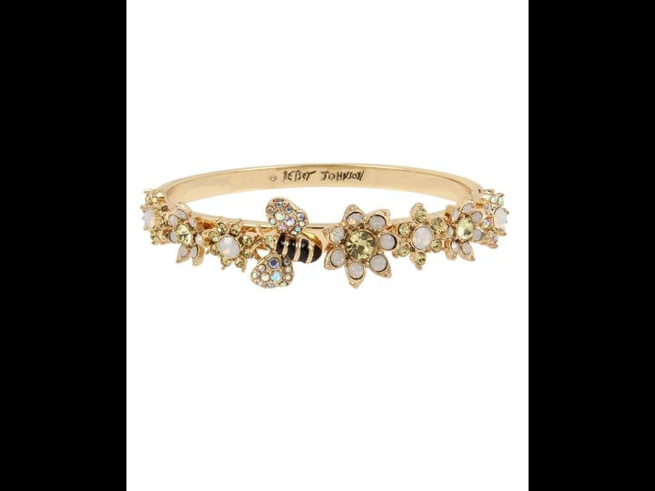 betsey-johnson-bumble-bee-mixed-flower-hinged-bangle-bracelet-1