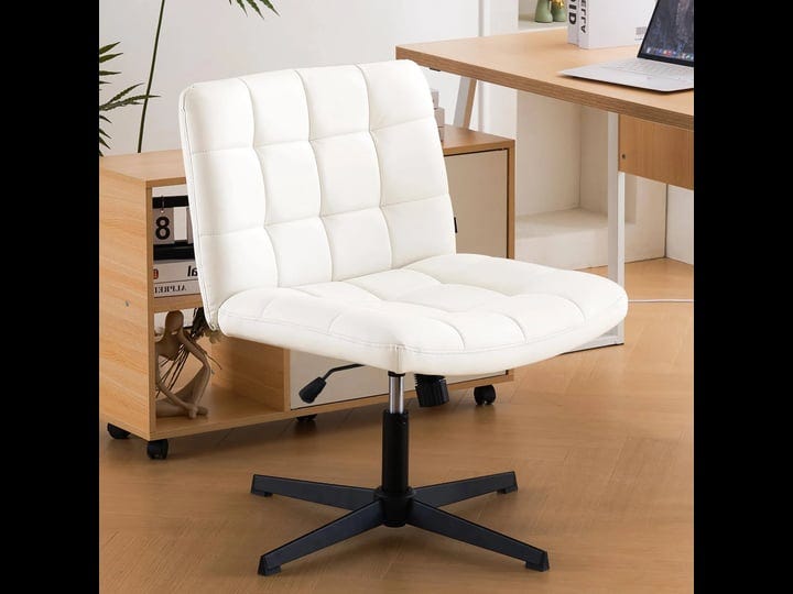 furniliving-armless-office-desk-chair-faux-pu-padded-vanity-chair-ergonomic-swivel-task-chair-for-of-1