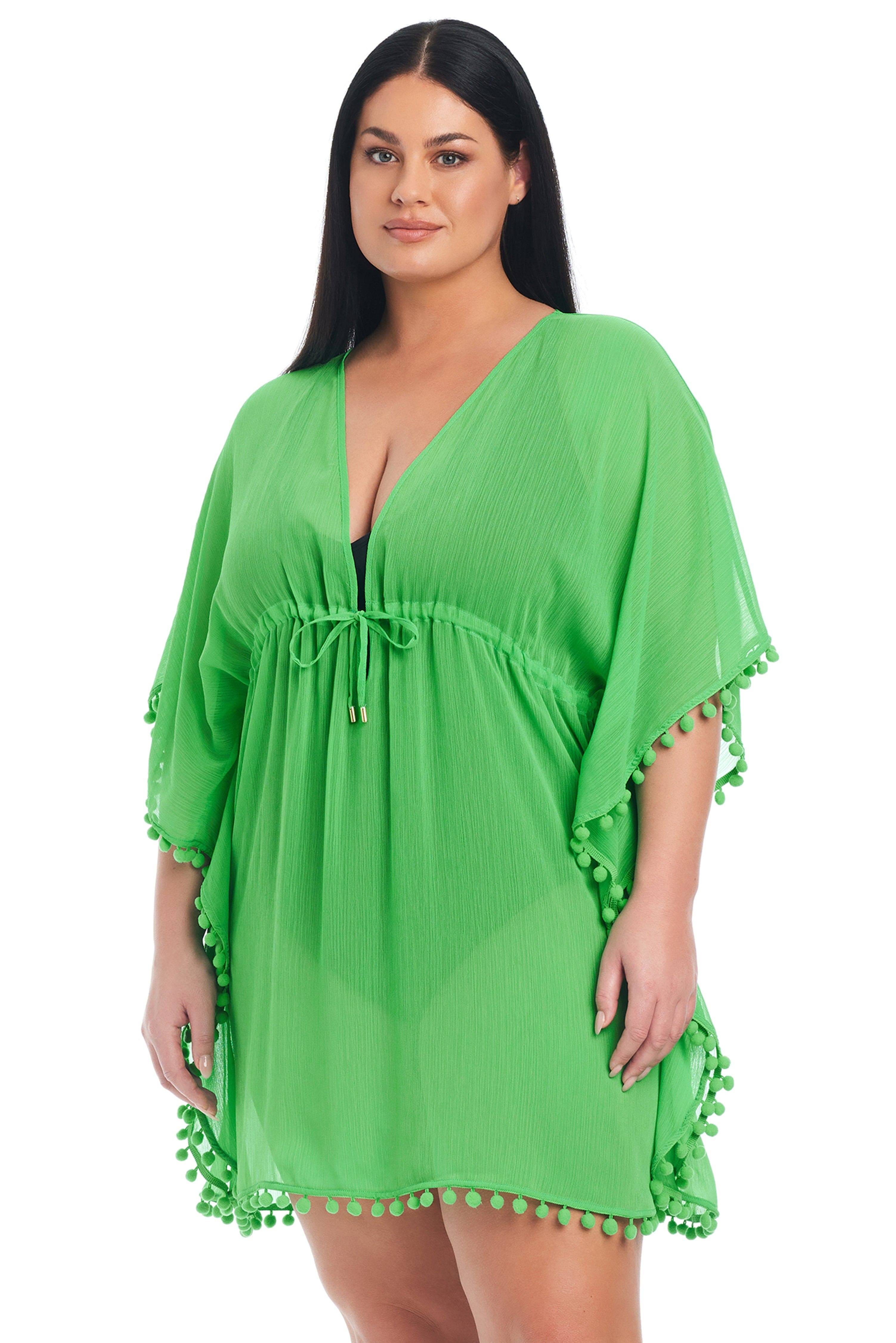 Fashionable Chiffon Pom Pom Beach Caftan | Image