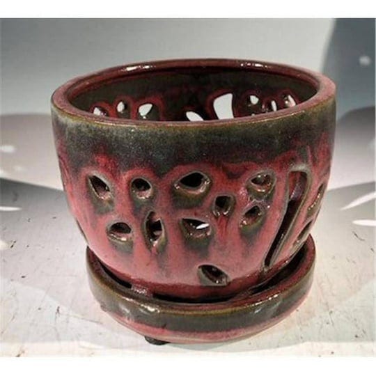 paisaje-ceramic-orchid-pot-with-attached-humidity-drip-tray-parisian-red-round-1