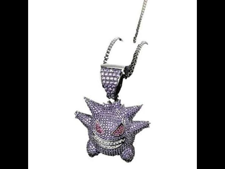 pokemon-gengar-with-purple-rhinestones-metal-pendant-necklace-womens-size-one-size-grey-type-1