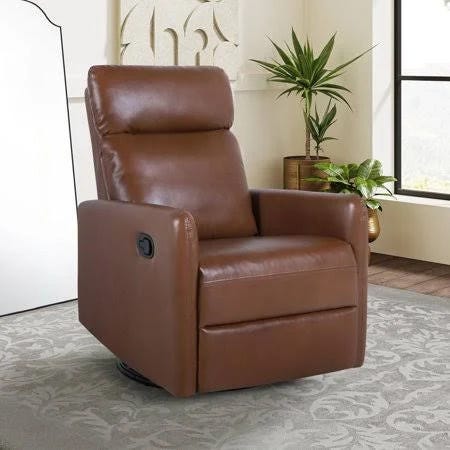 Comfy Leather Swivel Recliner Armchair for Lounging | Image