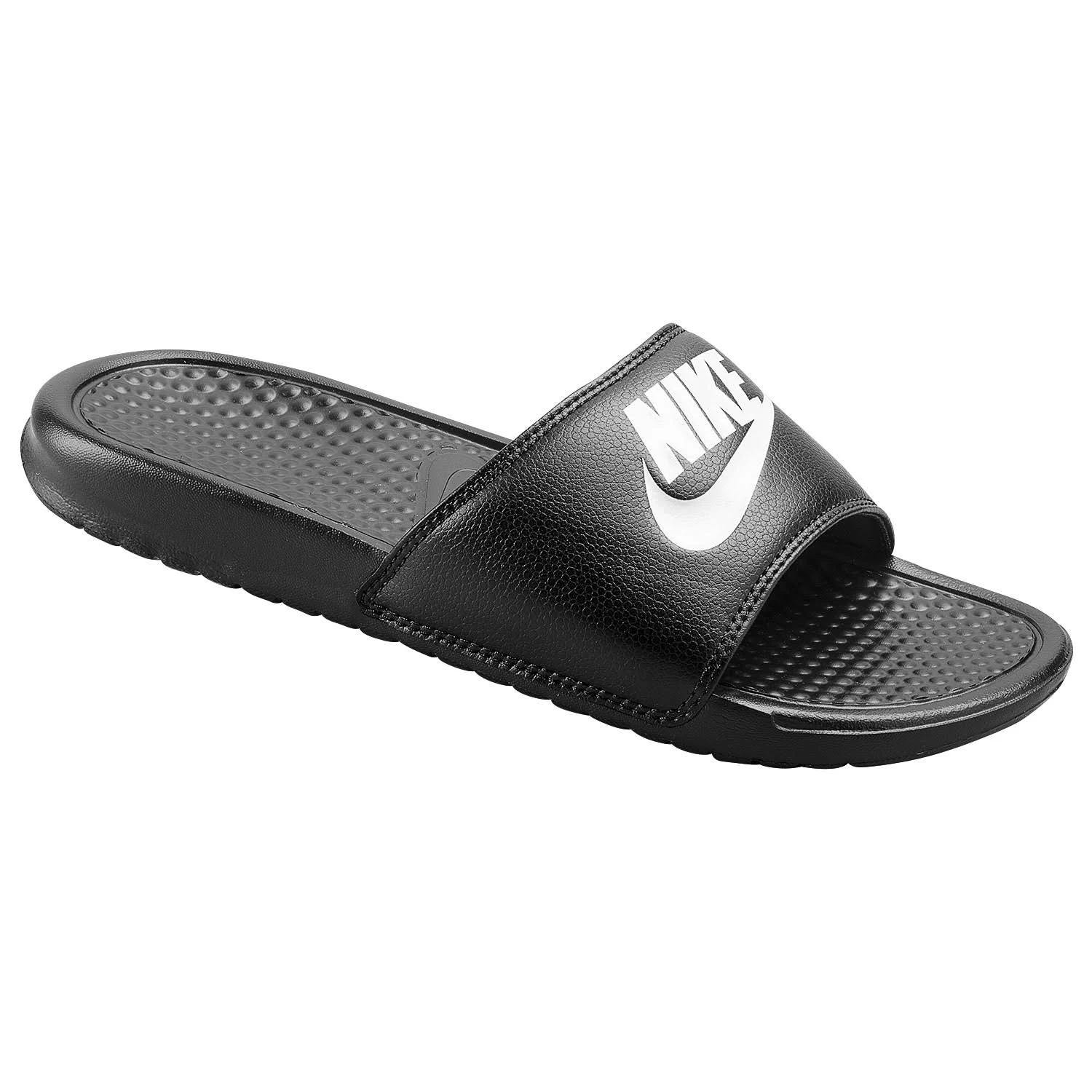 Comfortable Men's Nike Benassi Slide Sandals in Black | Image