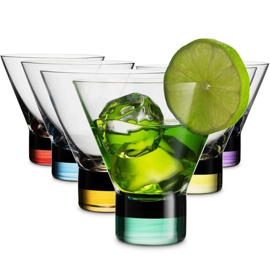 mitbak-martini-glasses-8-oz-set-of-6-with-stylish-colorful-bases-elegant-stemless-bar-glasses-great--1
