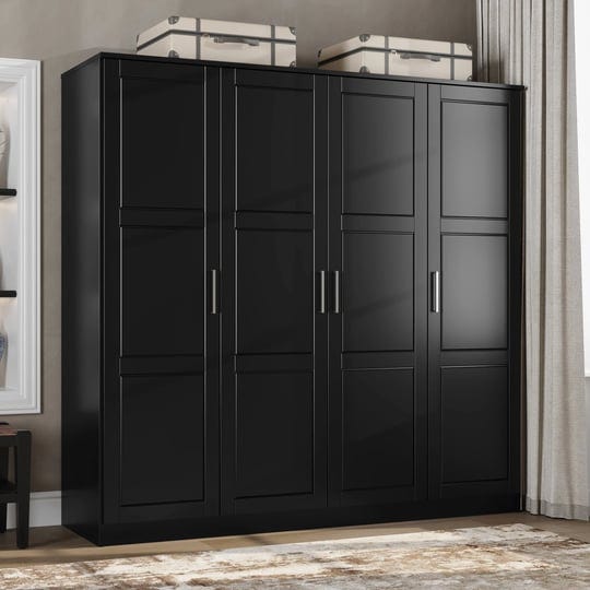 palace-imports-inc-100-solid-wood-cosmo-4-door-wardrobe-with-solid-wood-or-mirrored-doors-black-1