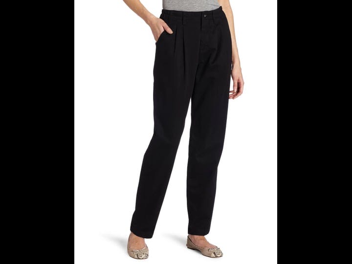 lee-womens-side-elastic-pleated-stretch-khakis-black-black-4-1