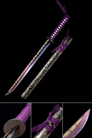 purple-katanahandmade-color-treated-chokuto-ninjato-ninja-swords-straight-blade-1