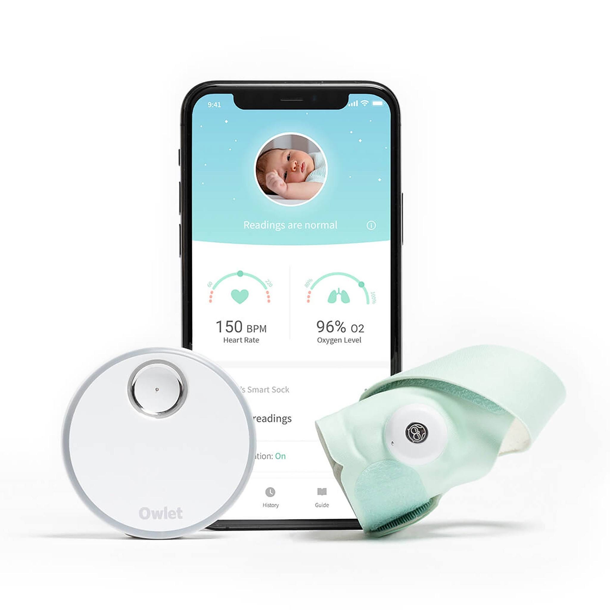 Owlet Smart Sock 3: Enhanced Video Baby Monitor in Green | Image
