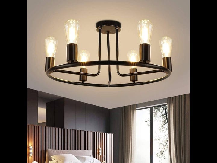 farmhouse-semi-flush-mount-ceiling-light-fixture-e26-base-industrial-black-pendant-lamp-shade-vintag-1