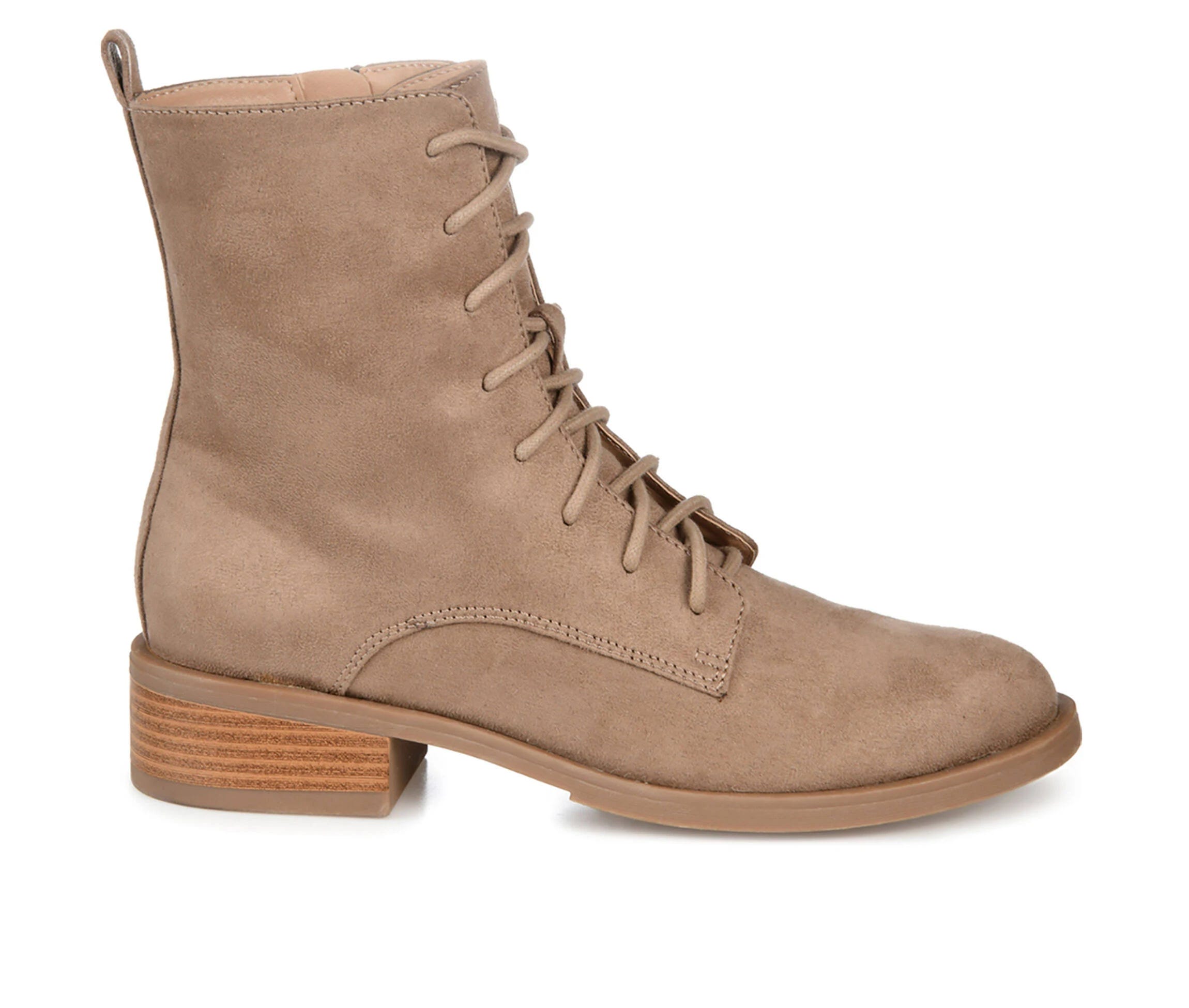 Classic Taupe Combat Boot with Lace-Up Detail | Image