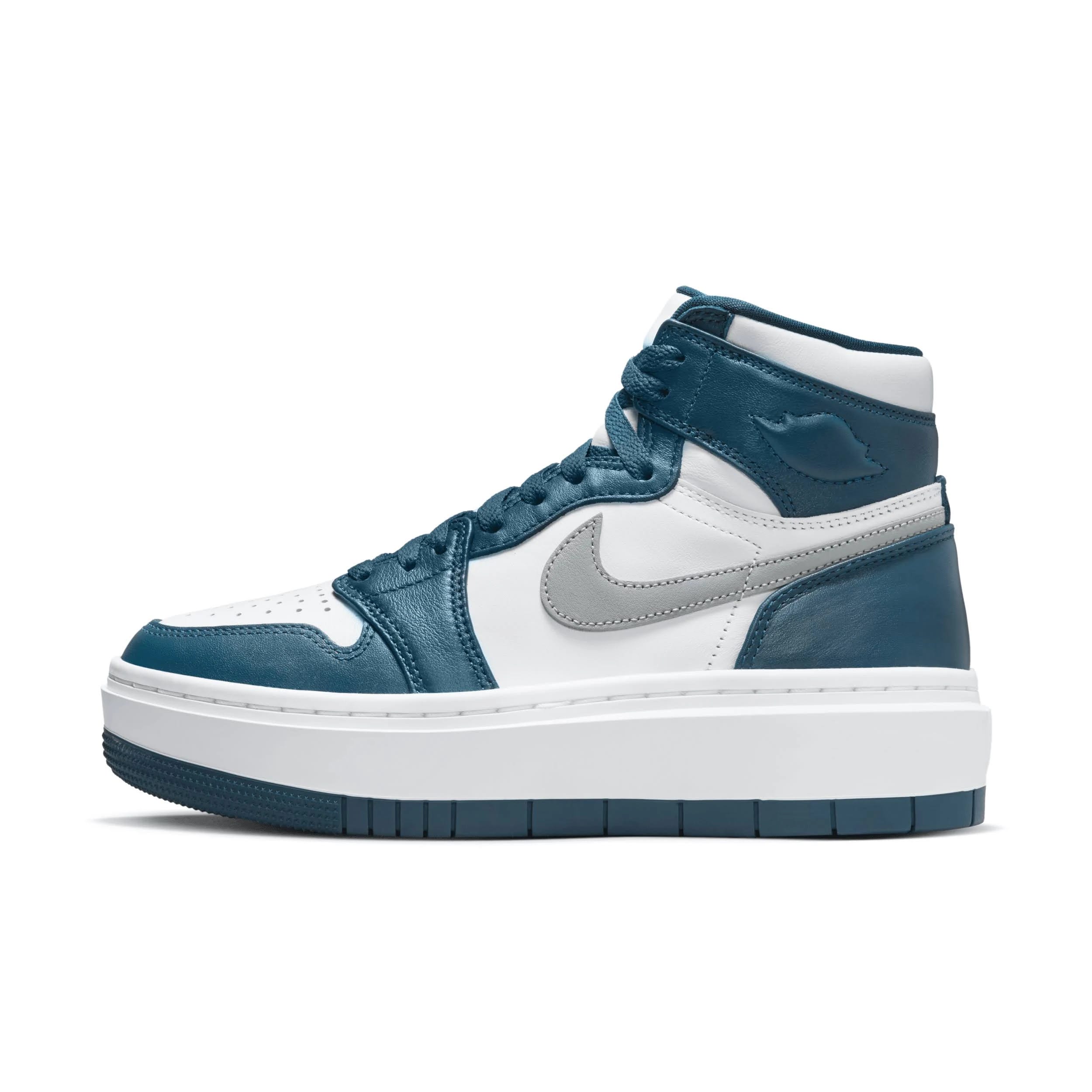 Elevated High Shoes for Women: Blue AJ-1 with Air Technology and Stable Platform | Image