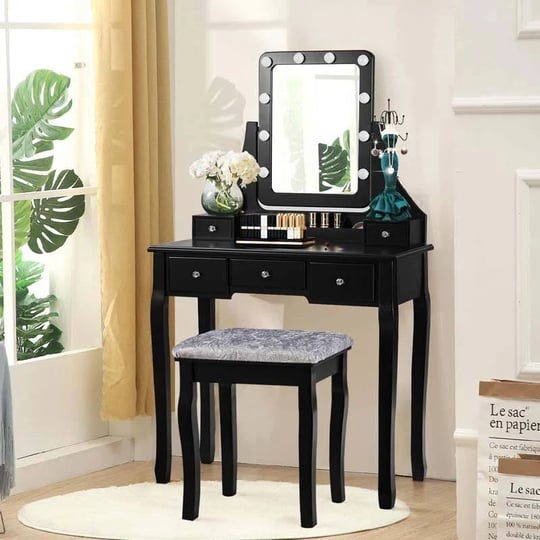 5-drawer-vanity-table-set-with-10-led-dimmable-bulbs-bedroom-makeup-dressing-table-with-cushioned-st-1