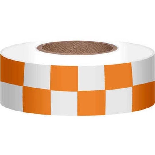 presco-checkerboard-patterned-roll-flagging-tape-1-3-16-in-x-300-ft-white-and-orange-checkerboard-1