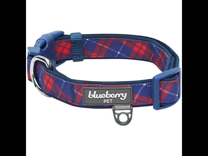 blueberry-pet-scottish-iconic-plaid-padded-dog-collar-navy-blue-red-medium-1