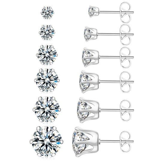 uhibros-womens-stainless-steel-stud-earrings-set-hypoallergenic-pierced-cubic-zirconia-6-pairs-3-8mm-1
