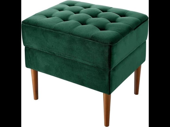 oversized-upholstered-velvet-ottomans-bench-green-1