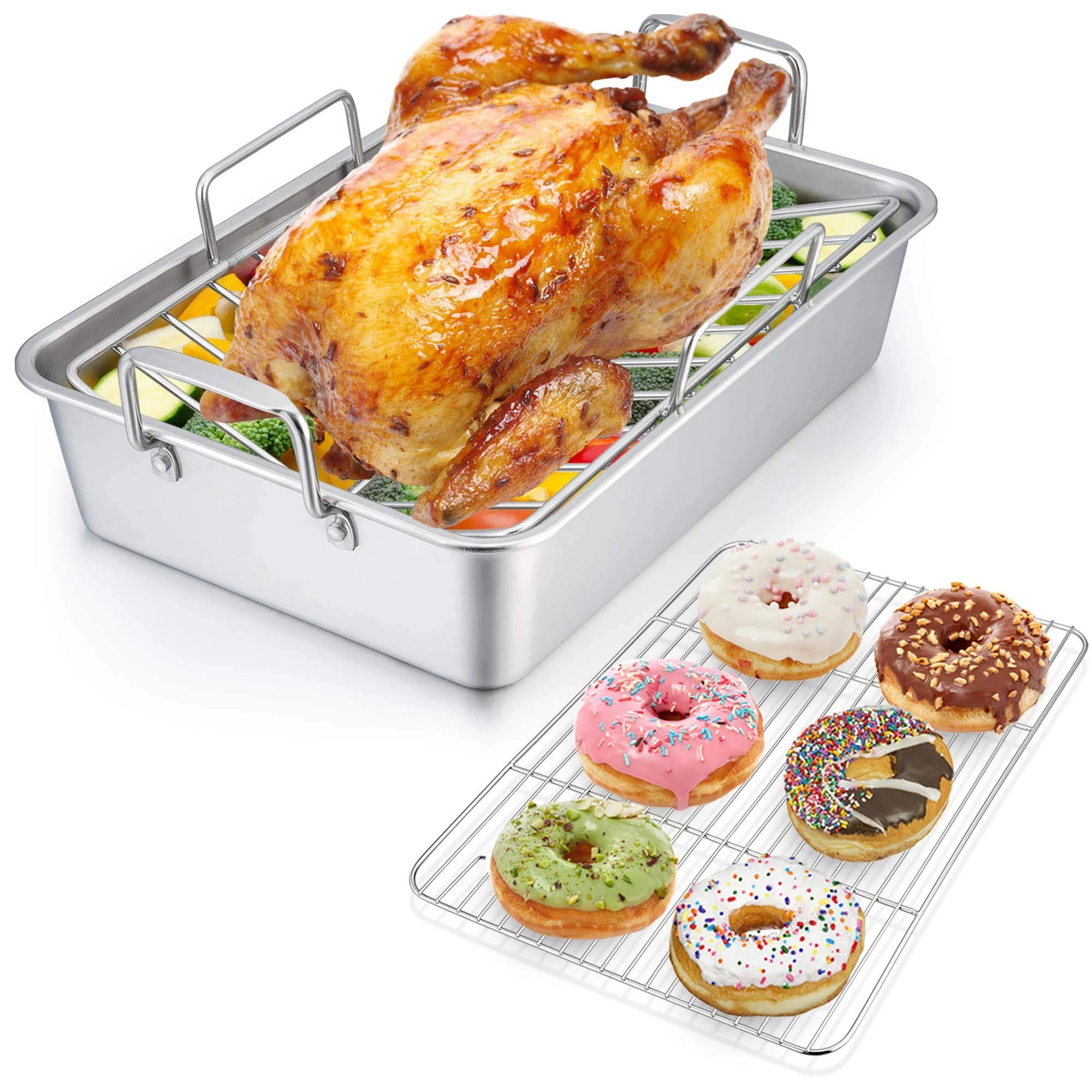 Stainless Steel Non-Toxic Lasagna Pan with Racks | Image