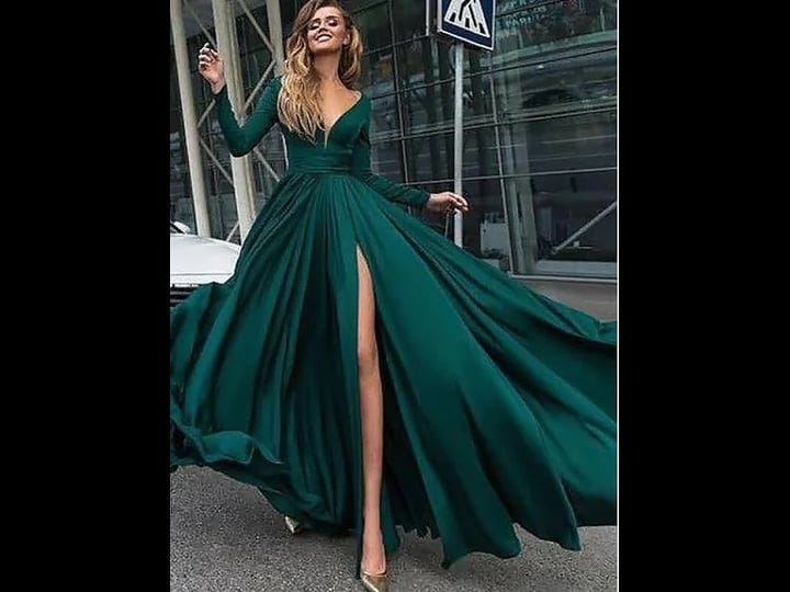 vampal-elegant-emerald-green-long-sleeve-chiffon-long-prom-dress-with-split-1
