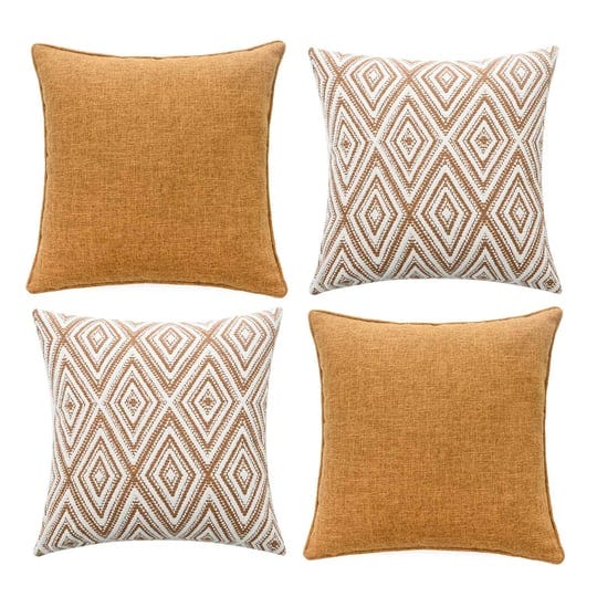 hpuk-decorative-throw-pillow-covers-set-of-4-geometric-design-17-inchx17-inch-inches-golden-brown-1