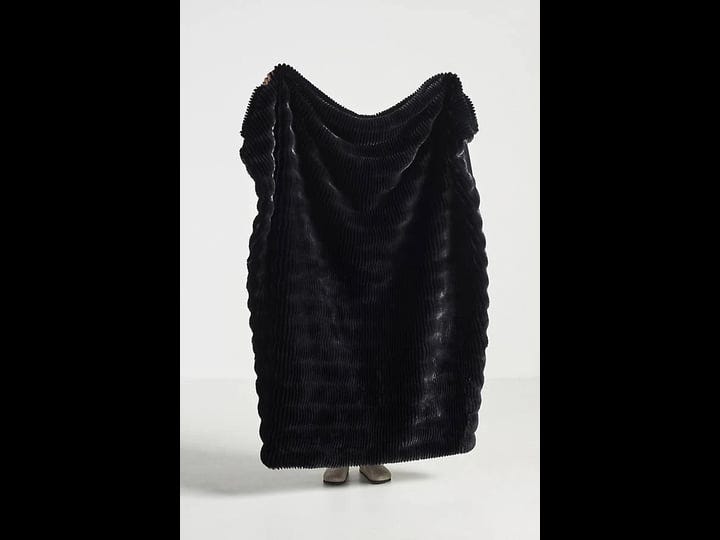 arden-faux-fur-throw-blanket-by-anthropologie-in-black-polyester-1