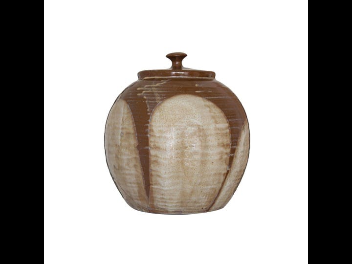 creative-co-op-farmhouse-stoneware-lid-brown-reactive-glaze-jar-1