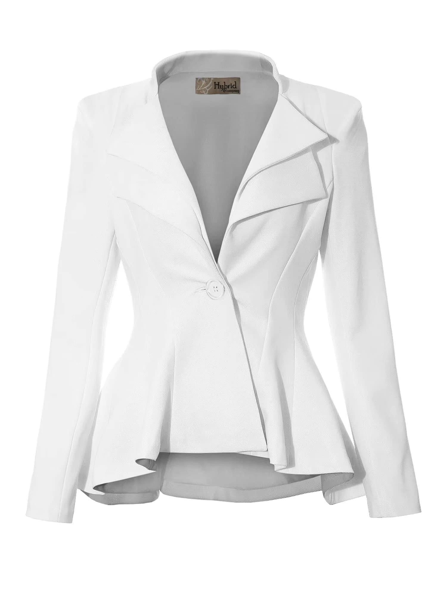 Hybrid & Company Casual Women's Blazer Jacket - White, Designed in USA | Image