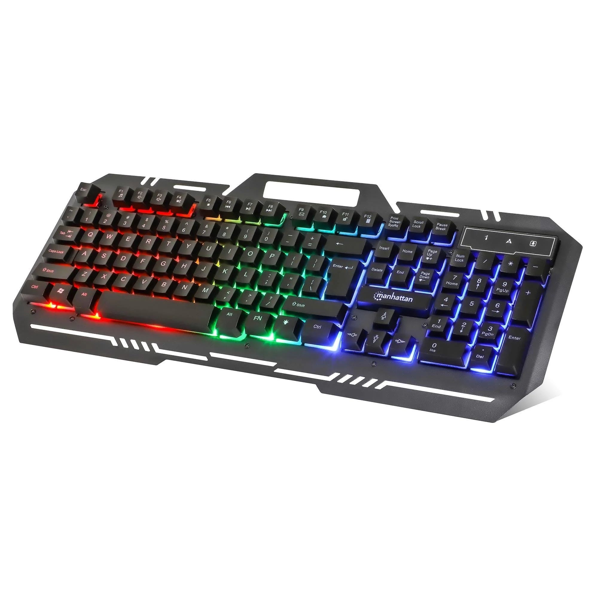 RGB LED Gaming Keyboard with Metal Base and Phone Holder | Image