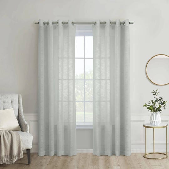 habitat-52-x-84-in-boucle-sheer-grommet-curtain-panel-light-grey-1