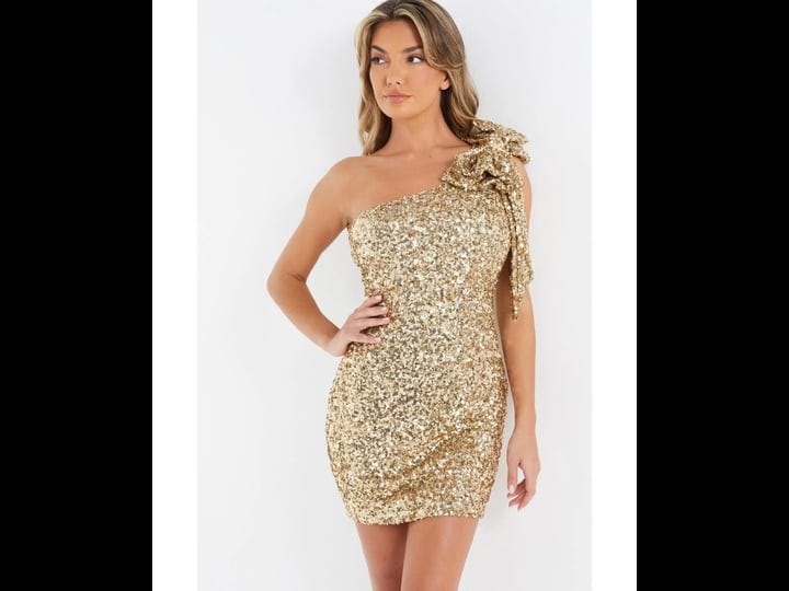 quiz-womens-bow-one-shoulder-sequin-bodycon-dress-gold-1