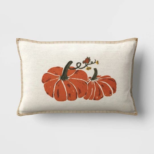 printed-pumpkin-with-blanket-stitch-edge-lumbar-throw-pillow-light-beige-threshold-1