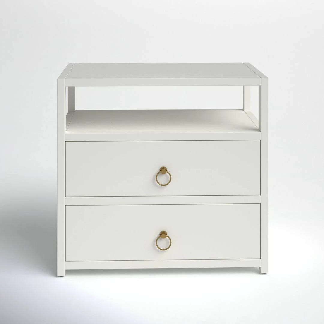 Elin 2-Drawer Bachelor's Chest with Gold Metal Ring Pulls | Image