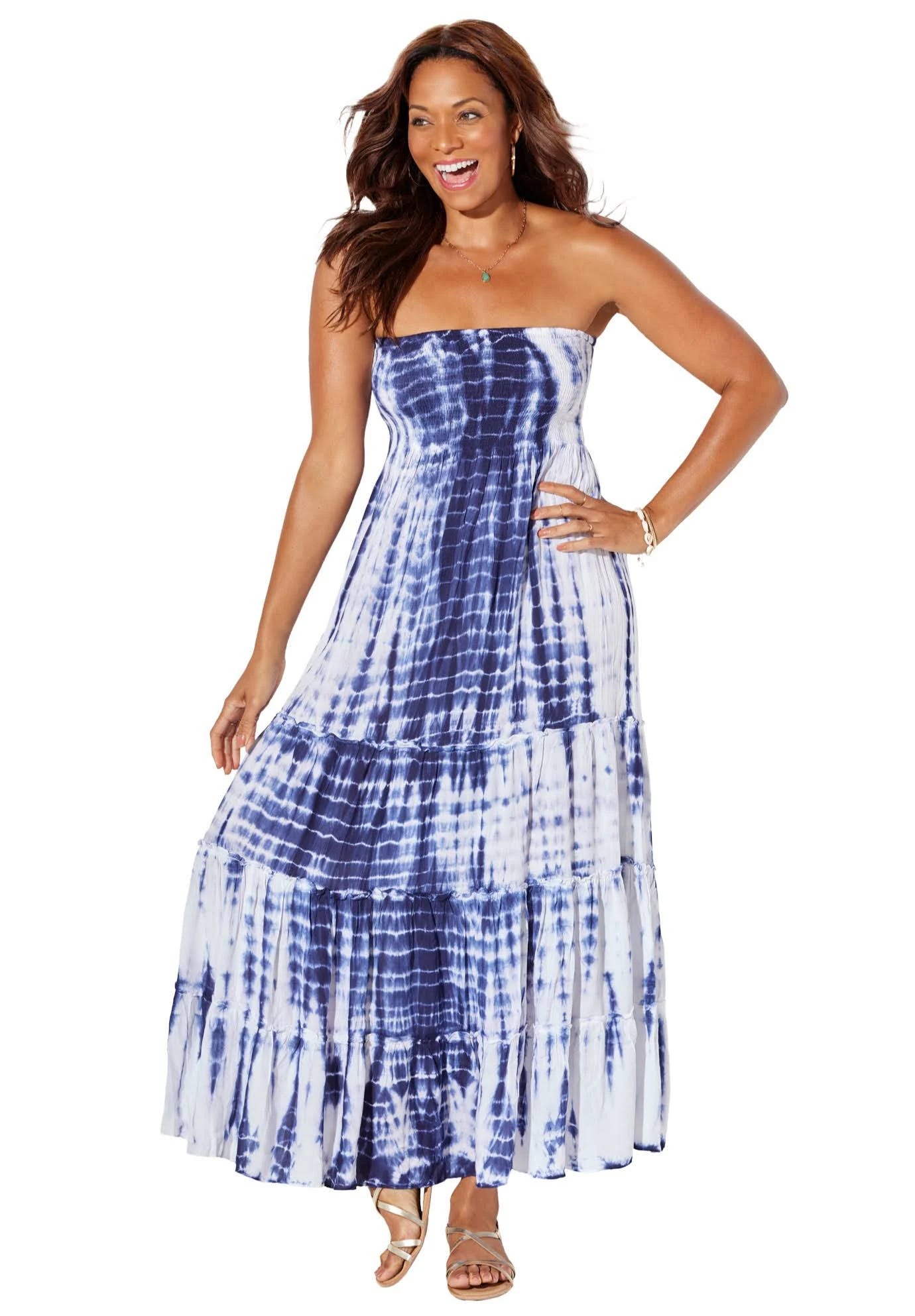 Stylish Maxi Strapless Coverup for Plus Size Women | Image